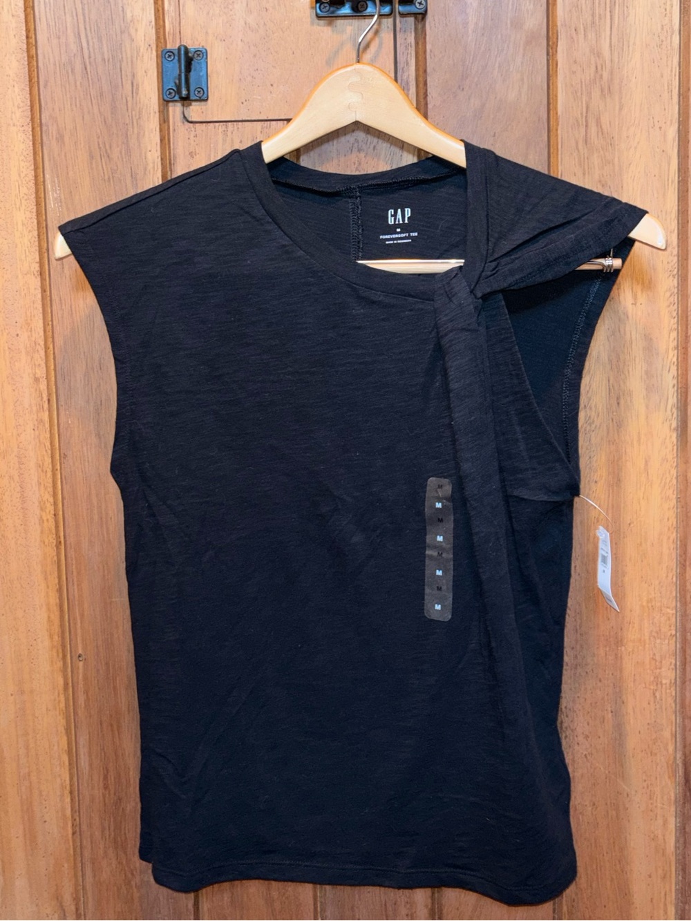 GAP Black Sleeveless Tie-Shoulder Top
